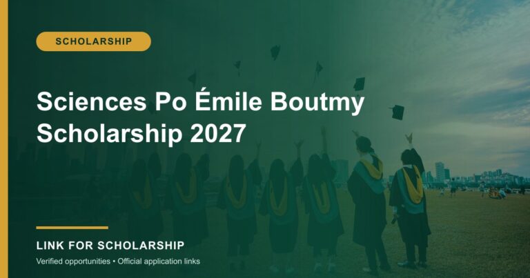 Sciences Po Émile Boutmy Scholarship 2027 opportunity cover