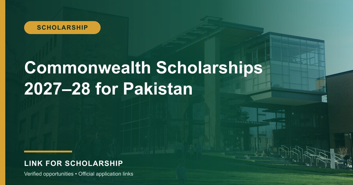 Commonwealth Scholarships 2027–28 for Pakistan opportunity cover