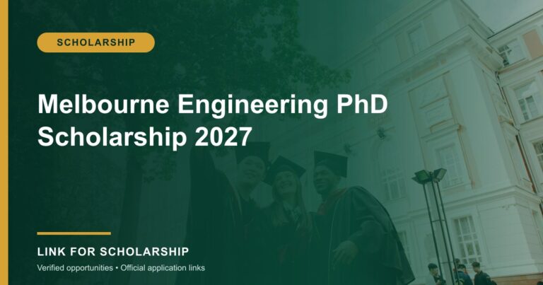 Melbourne Engineering PhD Scholarship 2027 opportunity cover
