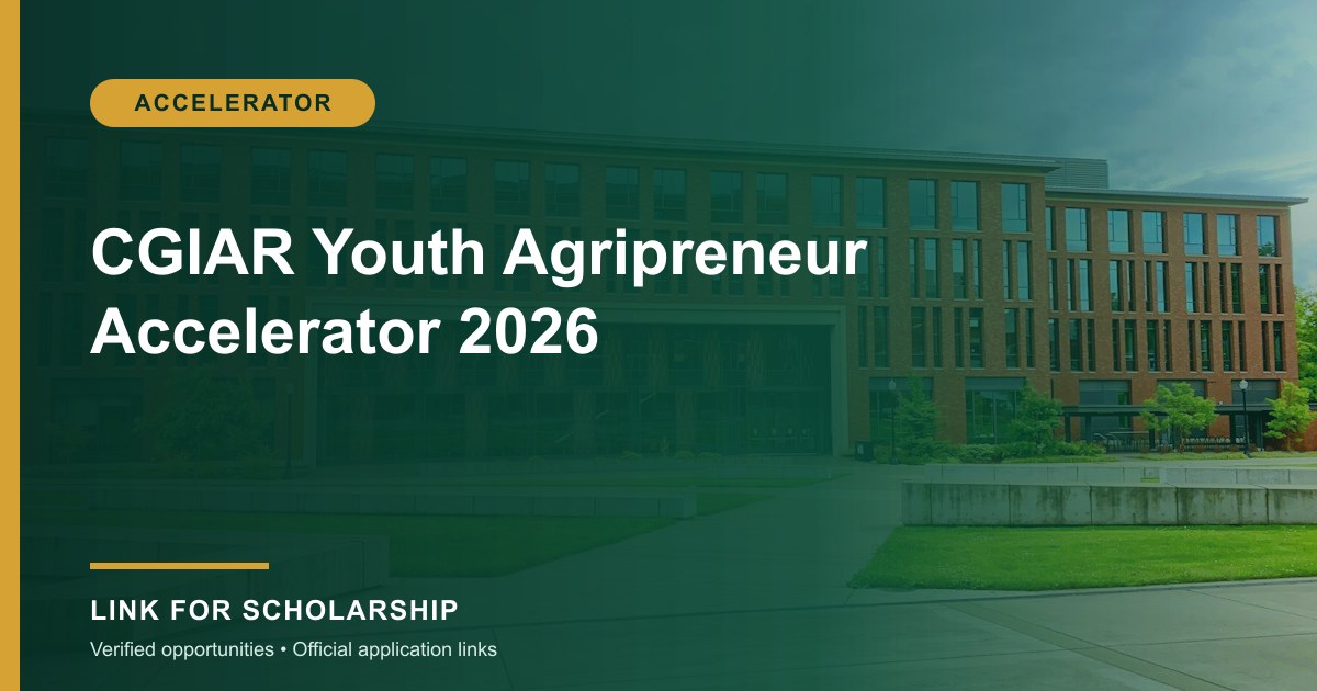 CGIAR Youth Agripreneur Accelerator 2026 opportunity cover