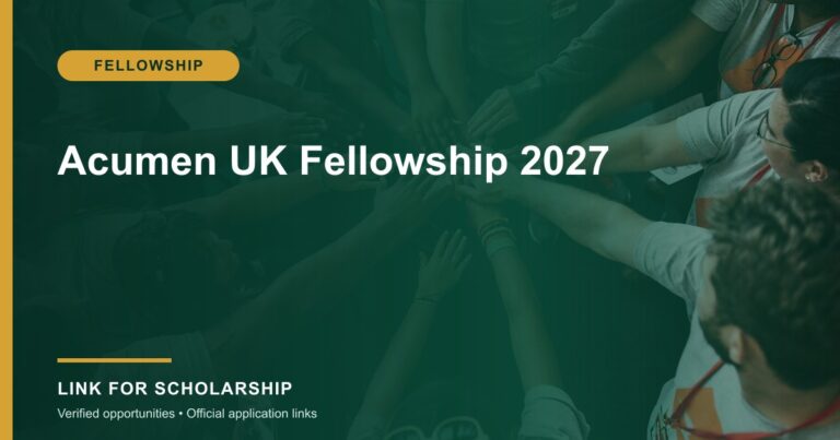 Acumen UK Fellowship 2027 opportunity cover