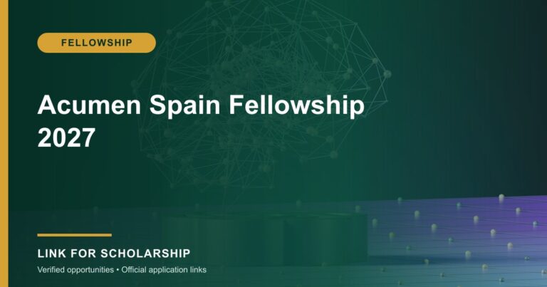 Acumen Spain Fellowship 2027 opportunity cover