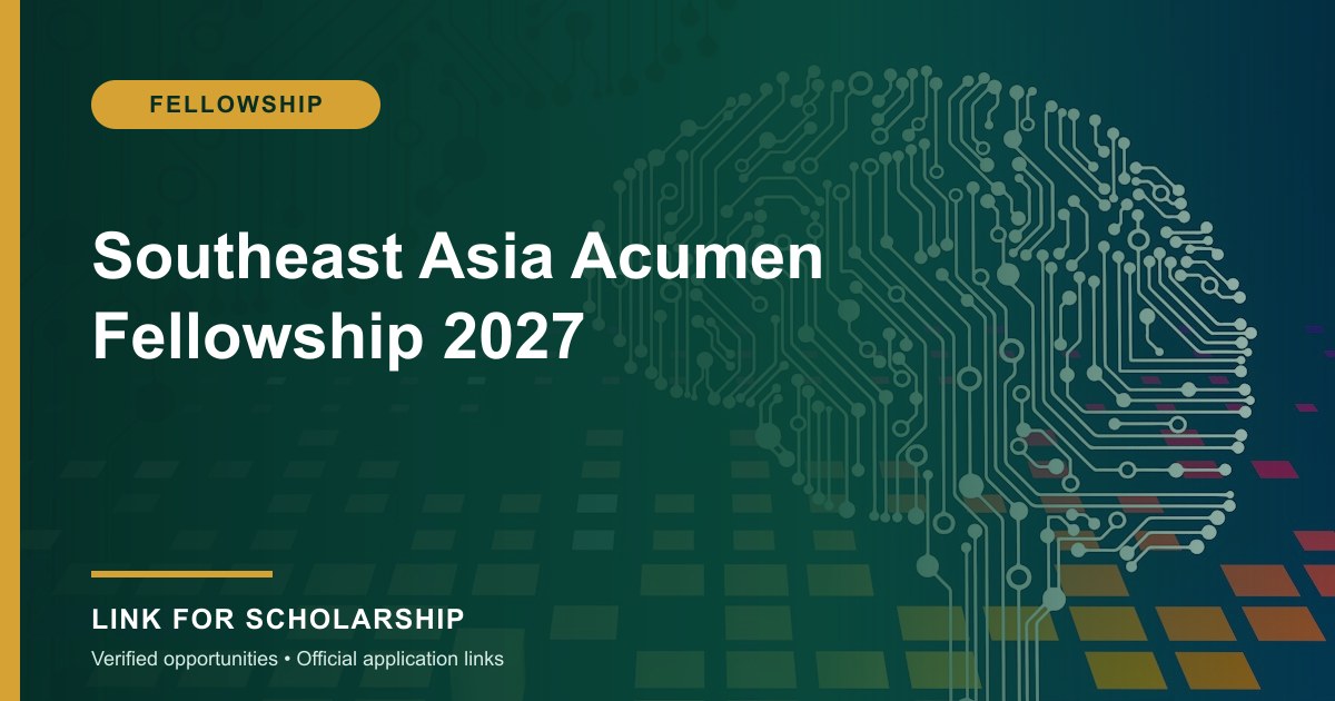 Southeast Asia Acumen Fellowship 2027 opportunity cover