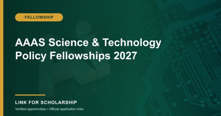 AAAS Science & Technology Policy Fellowships 2027 opportunity cover