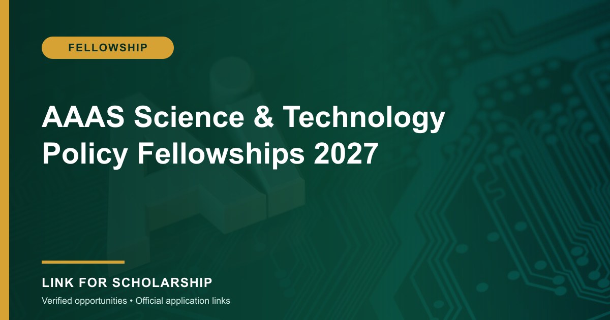 AAAS Science & Technology Policy Fellowships 2027 opportunity cover