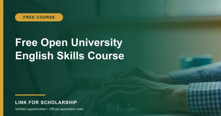 Free Open University English Skills Course opportunity cover
