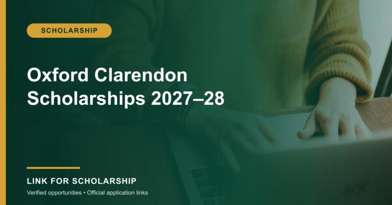 Oxford Clarendon Scholarships 2027–28 opportunity cover