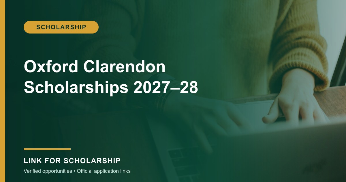 Oxford Clarendon Scholarships 2027–28 opportunity cover