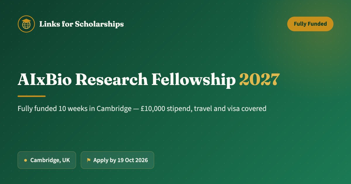 AIxBio Research Fellowship 2027 Cambridge UK