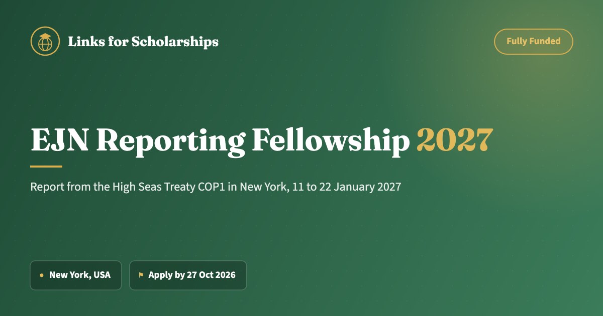 EJN Reporting Fellowship 2027 cover