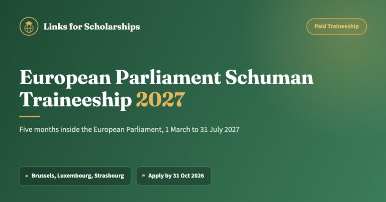 European Parliament Schuman Traineeship 2027 cover