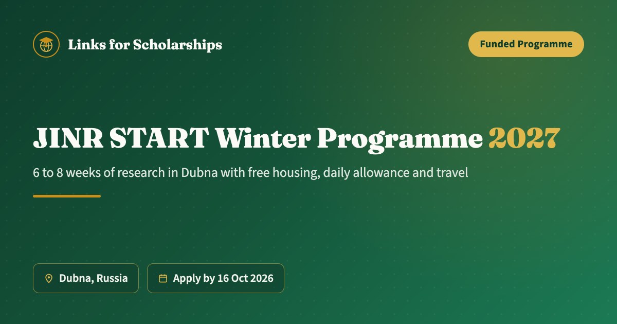 JINR START Winter Programme 2027 in Dubna, Russia
