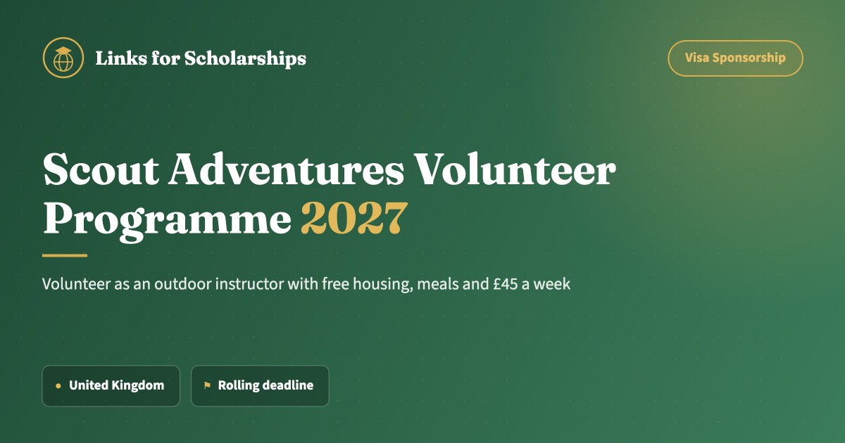 Scout Adventures Volunteer Programme 2027 cover