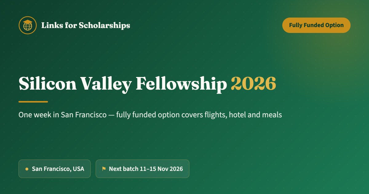 Silicon Valley Fellowship 2026 San Francisco