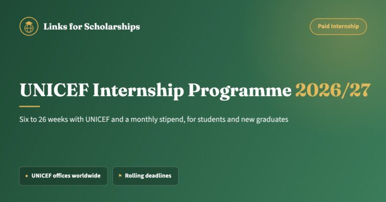 UNICEF Internship Programme 2026/27 cover