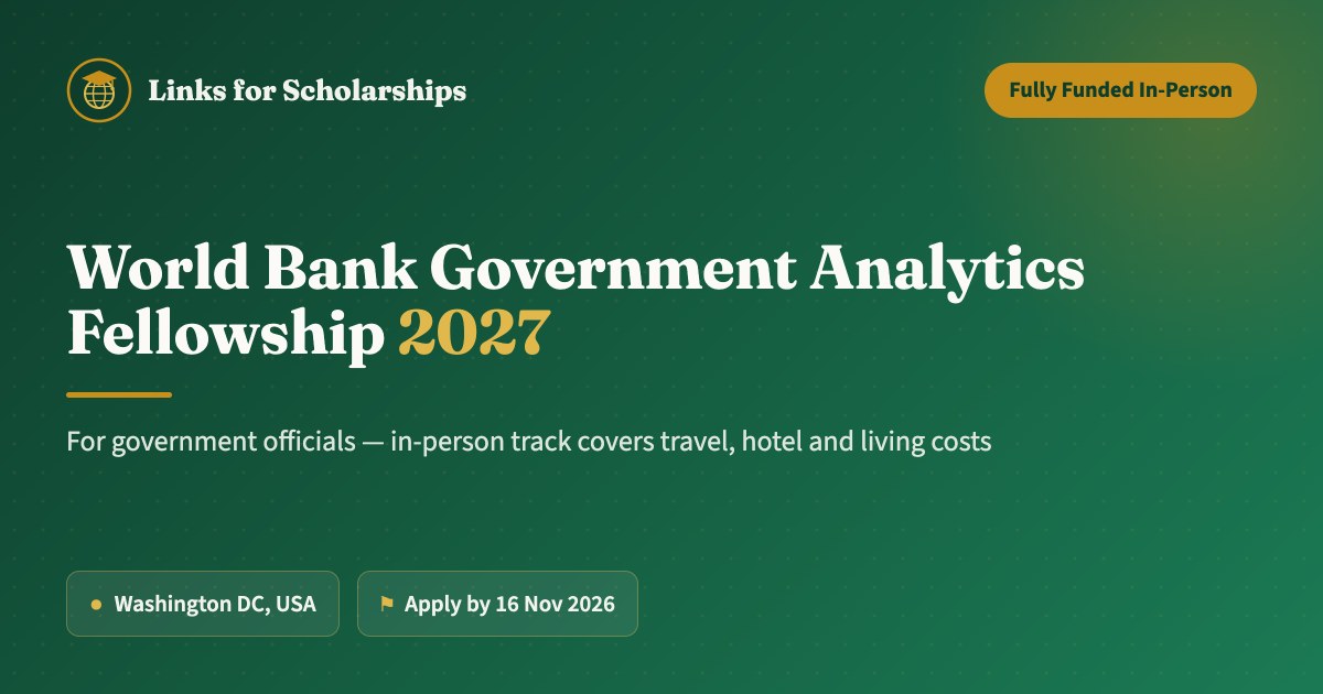World Bank Government Analytics Fellowship 2027