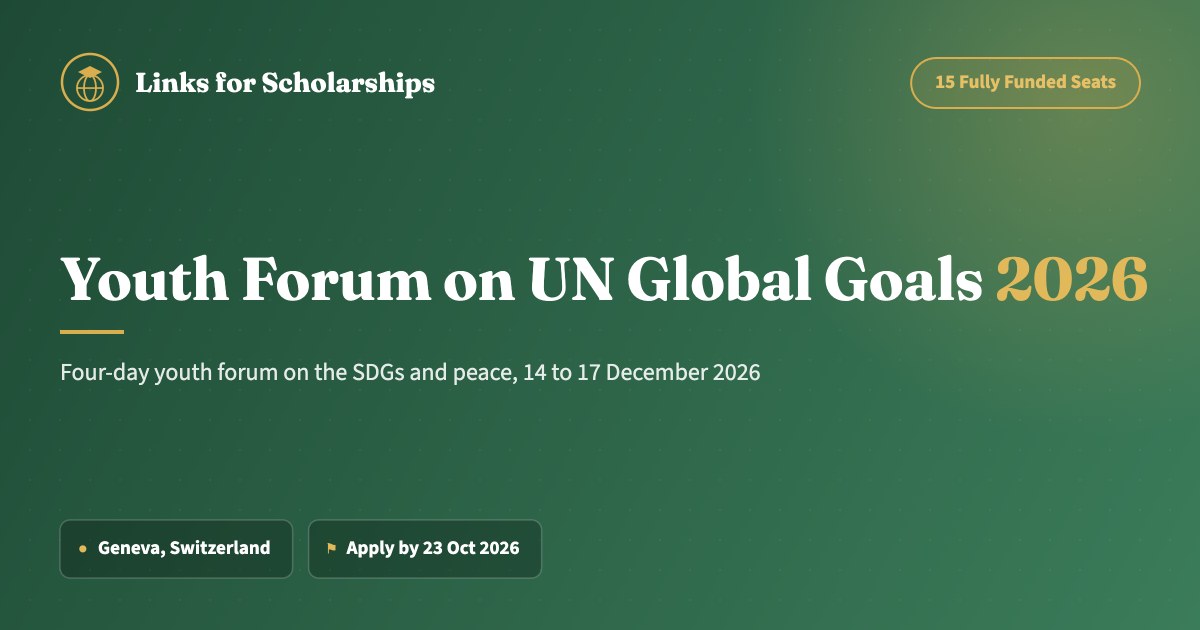 Youth Forum on UN Global Goals 2026 cover